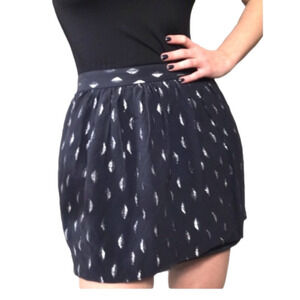 CLUB Monaco silk metallic print skirt